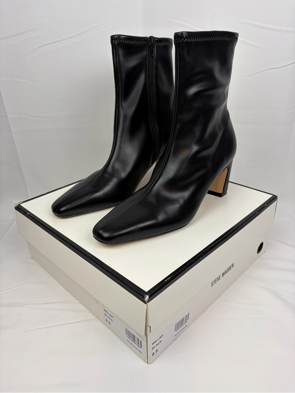 *NEW* Steve Madden Willah Black Ankle Boots Size 8.5
